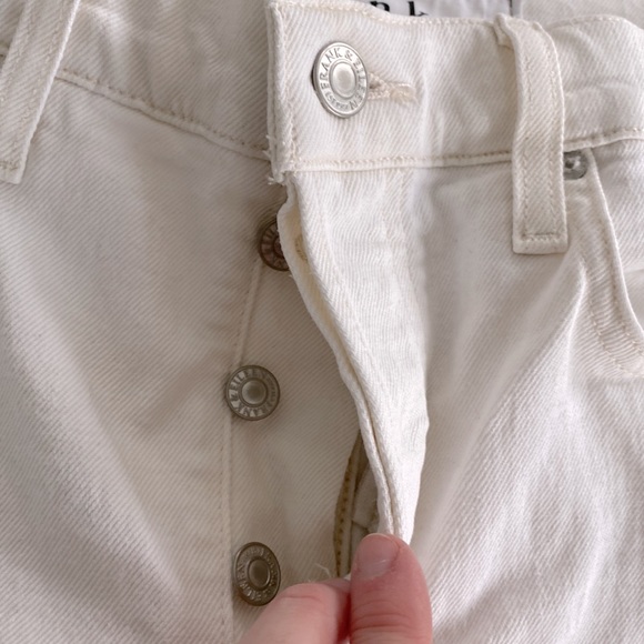 Frank & Eileen button fly high rise cork white natural jeans cut off hem 31 - Picture 3 of 8